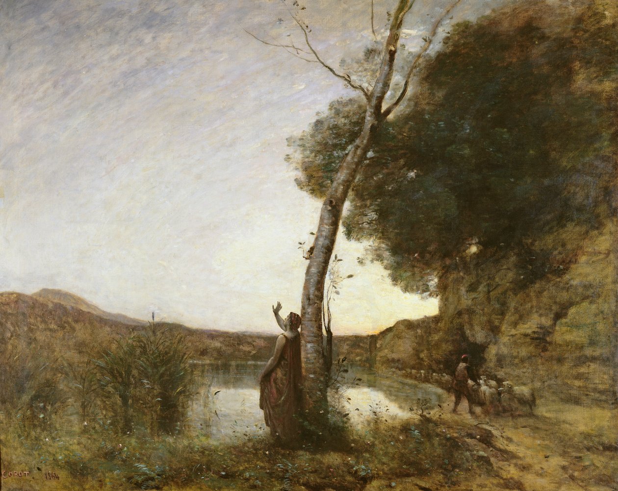 A estrela do pastor, 1864 de Jean Baptiste Camille Corot