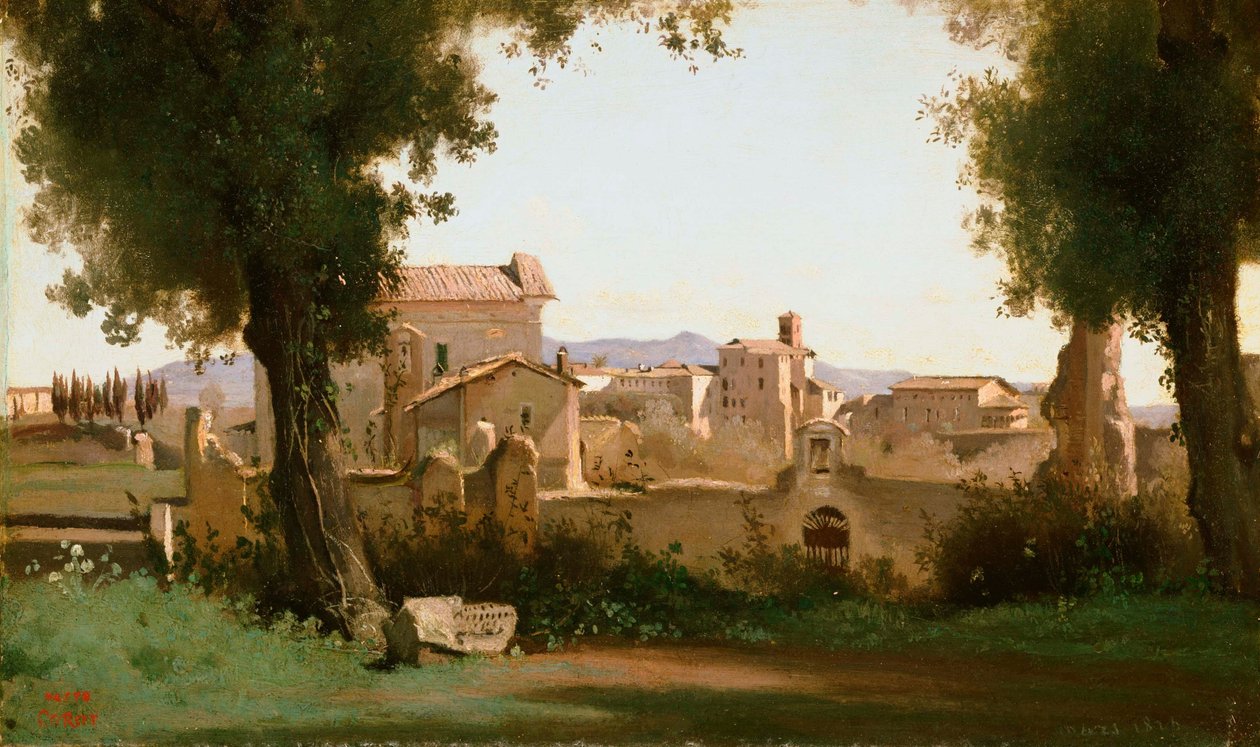 Vista dos Jardins Farnese, Roma de Jean Baptiste Camille Corot