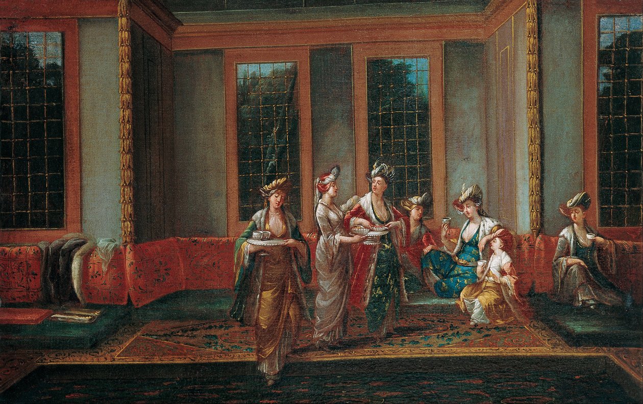 Mulheres bebendo café de Jean Baptiste Vanmour