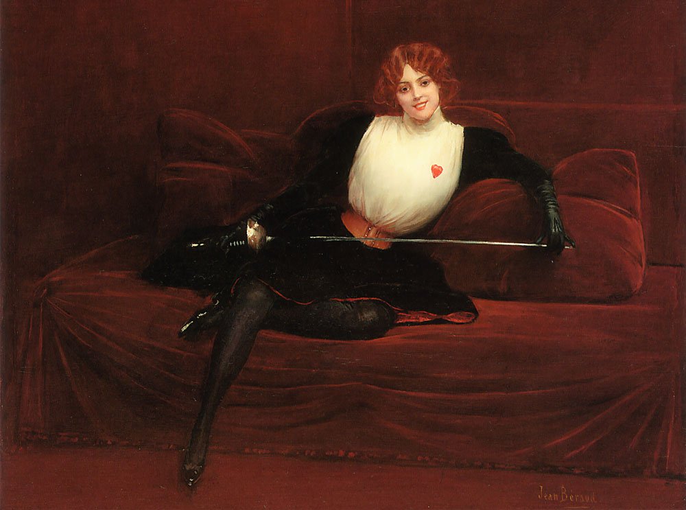 Lescrimeuse a espadachim de Jean Beraud