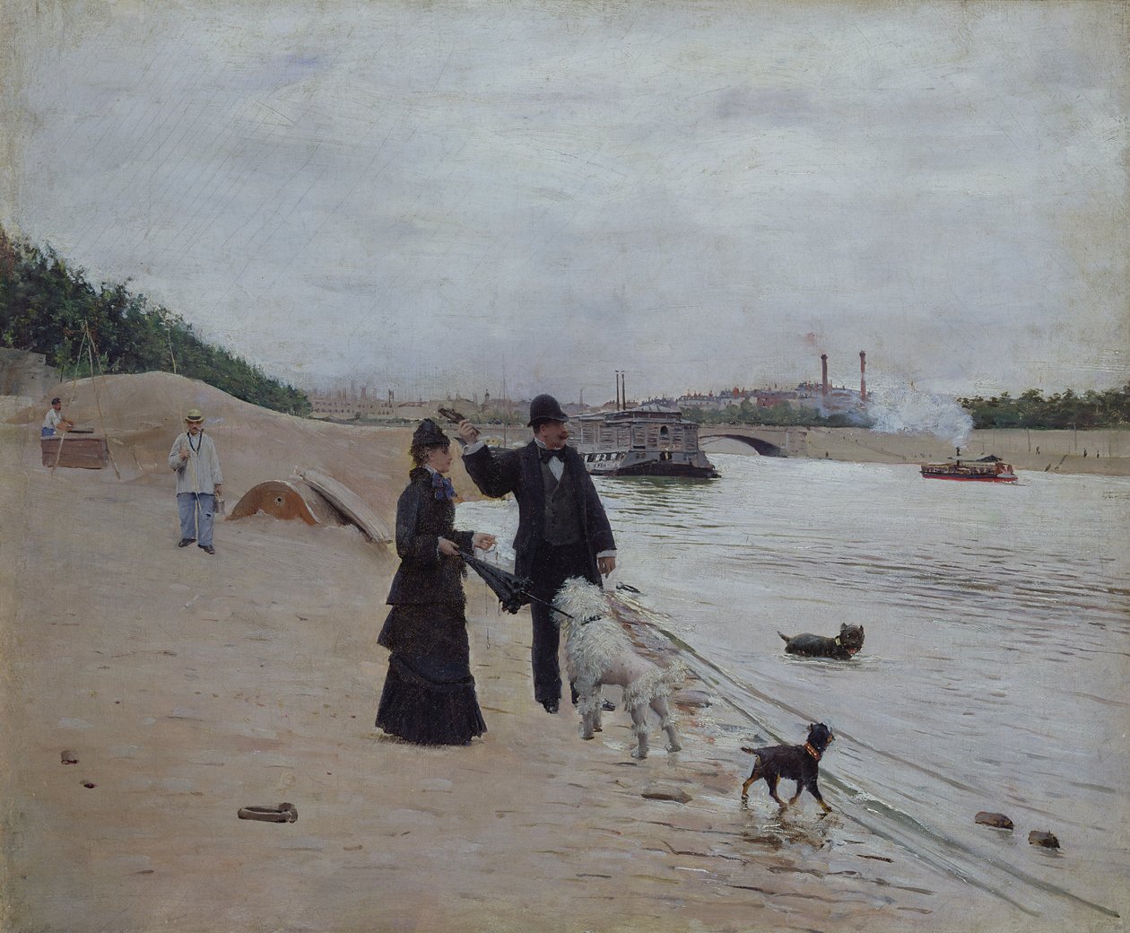 Os bancos do rio Sena, c.1880 de Jean Beraud