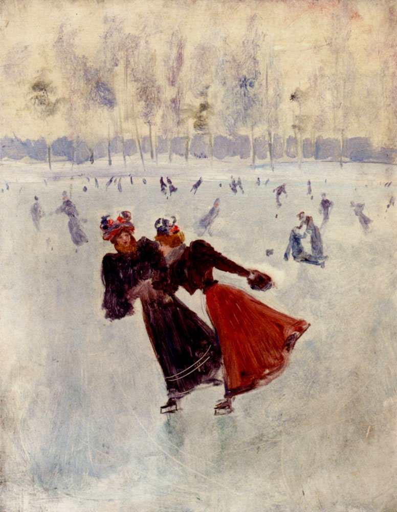 Mulheres patinando de Jean Beraud