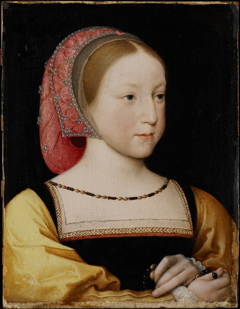 Retrato de Charlotte da França, c.1522 (óleo no painel embalado) de Jean Clouet