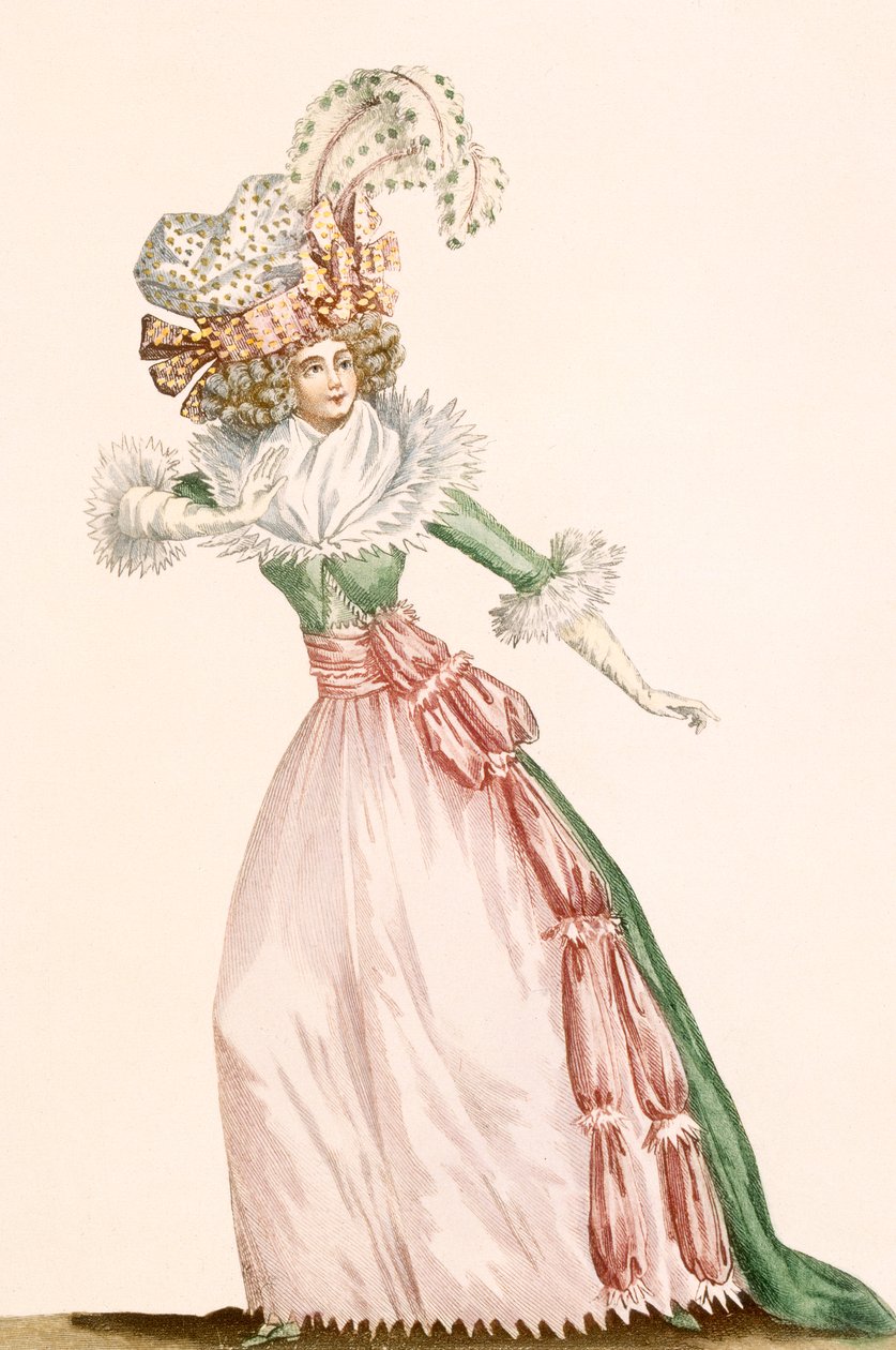 Vestido da Czarina, apartamento de &39;Galerias de Moda e Trajes Franceses&39;, c.1778-87 de Jean Florent Defraine