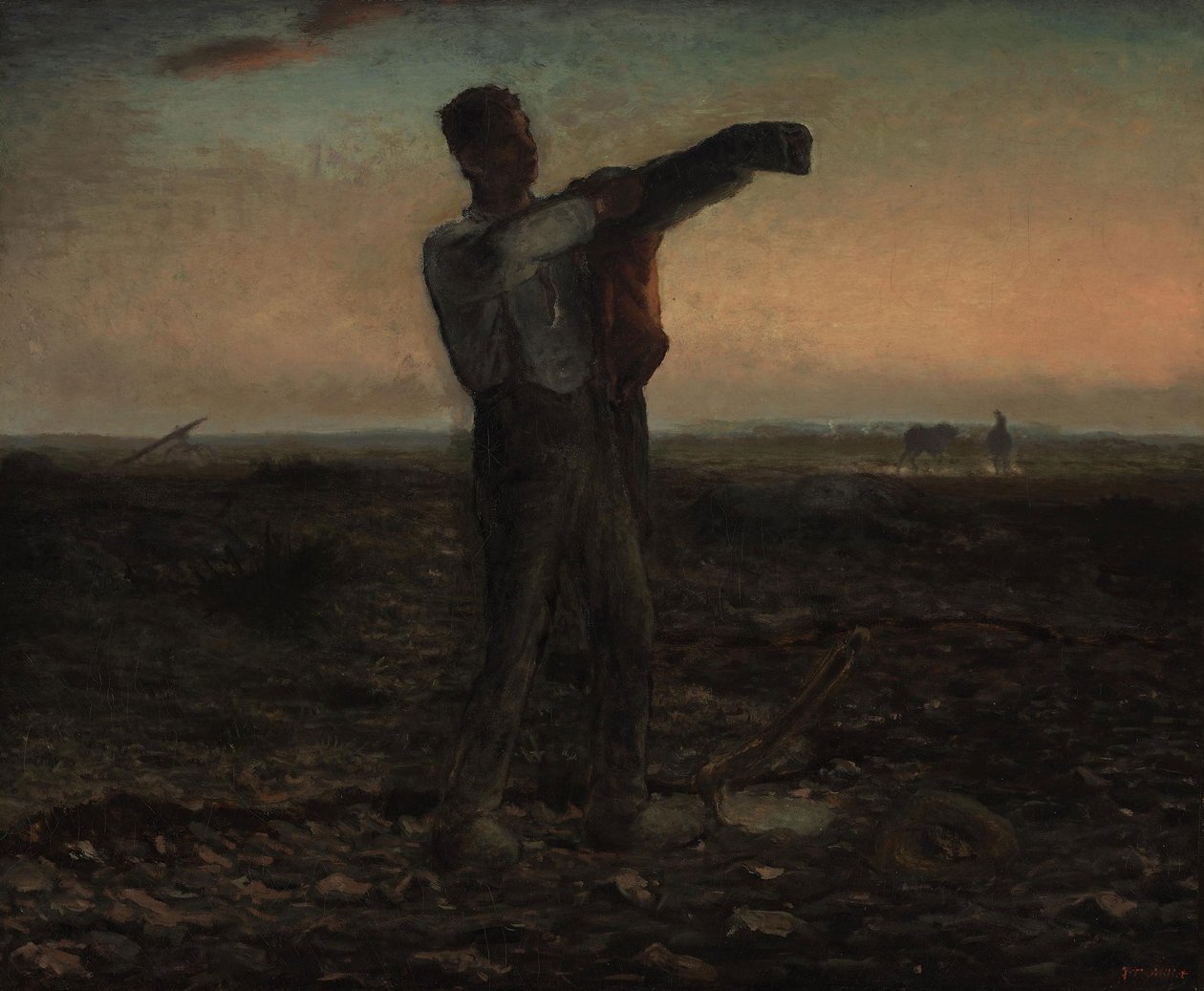 O final do dia, o efeito da noite de Jean Francois Millet