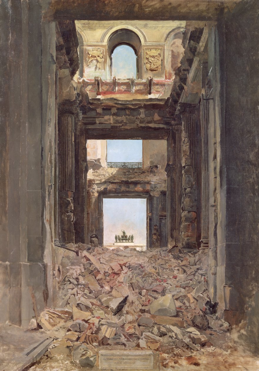 As ruínas das Tulherias, 1871 de Jean Louis Ernest Meissonier