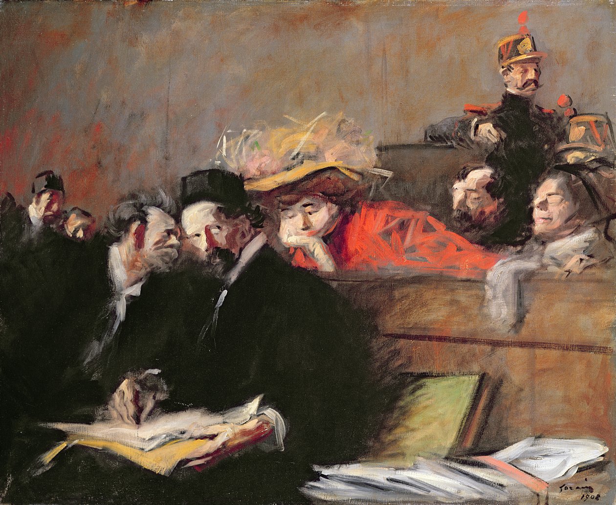 Audiência do Tribunal, 1908 de Jean Louis Forain