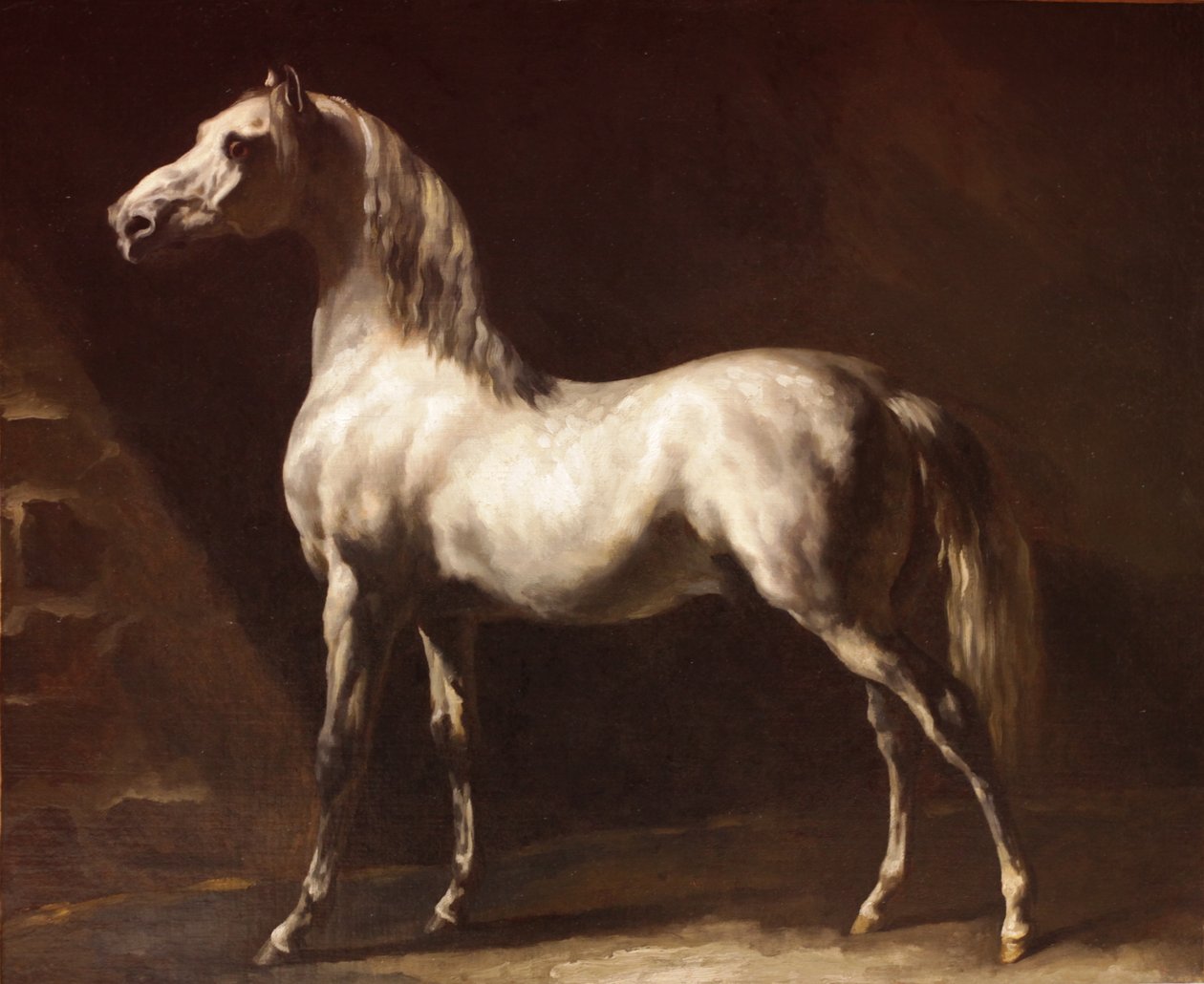 Cavalo árabe cinza-branco de Theodore Gericault