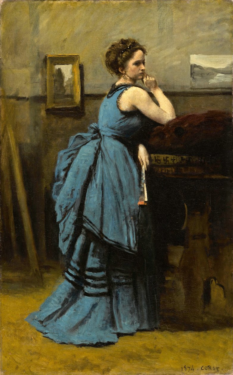 Senhora de azul de Jean Baptiste Camille Corot