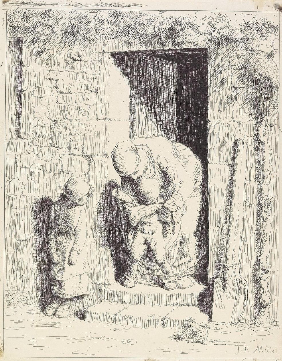 A Precaução Materna de Jean Francois Millet