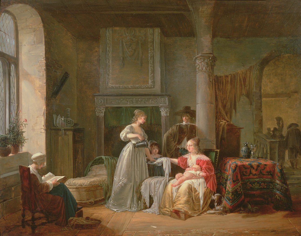 Uma cena de berçário de Jean Baptiste Mallet