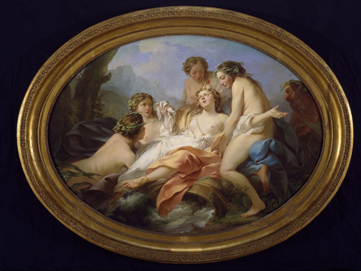 Psique resgatada por náiades, 1750. de Jean Baptiste Marie Pierre