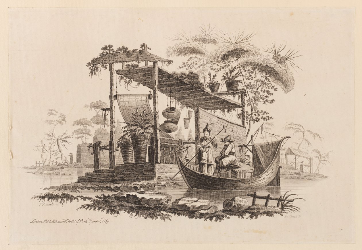Figuras em um barco de Jean Baptiste Pillement