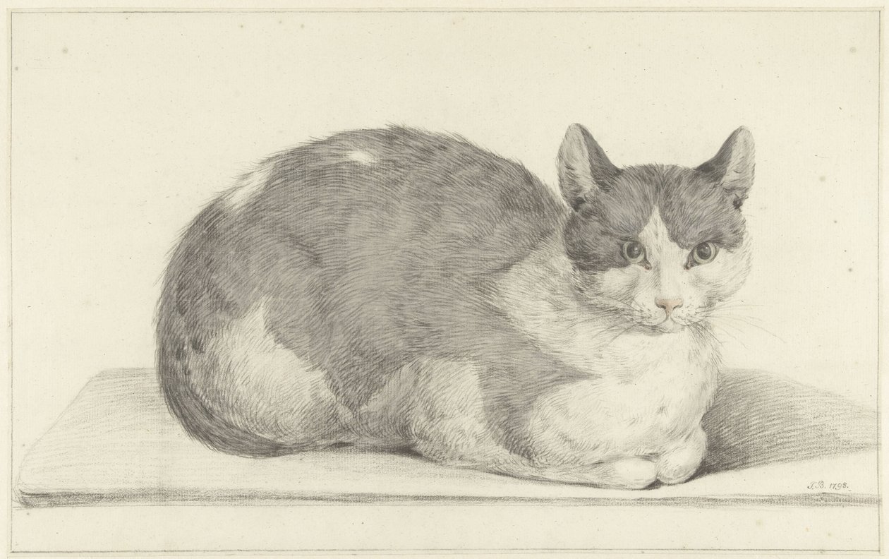 Gato sentado, à direita de Jean Bernard