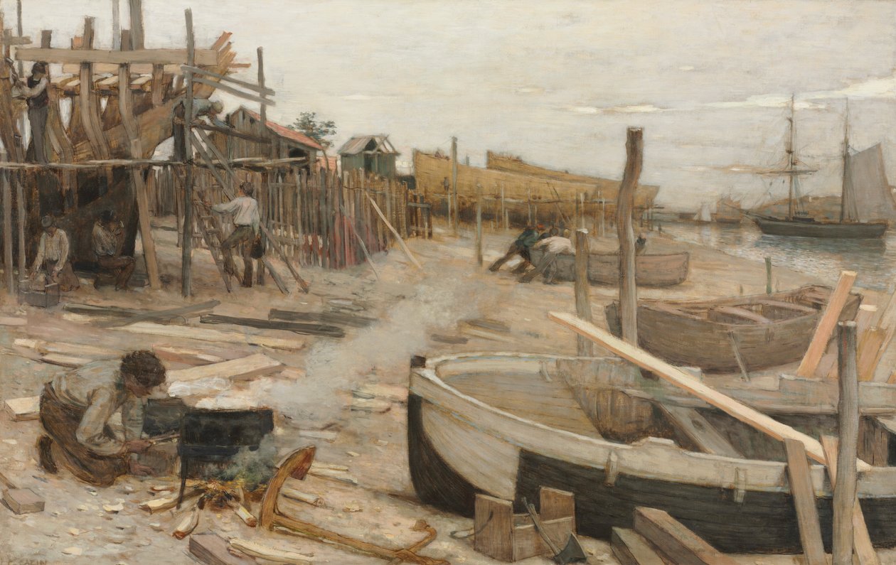 O estaleiro, c. 1875 de Jean Charles Cazin