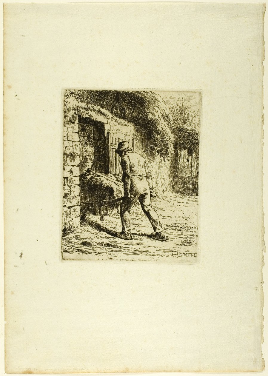 Camponês com um carrinho de mão de Jean Francois Millet