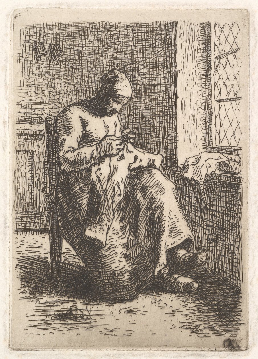 A costureira, 1853. de Jean Francois Millet