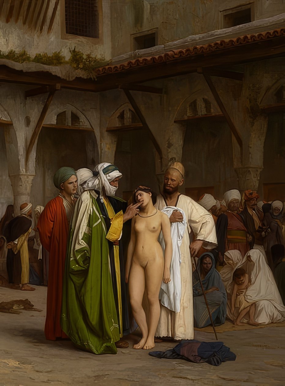 O mercado de escravos. Aprox. 1867 de Jean Leon Gerome