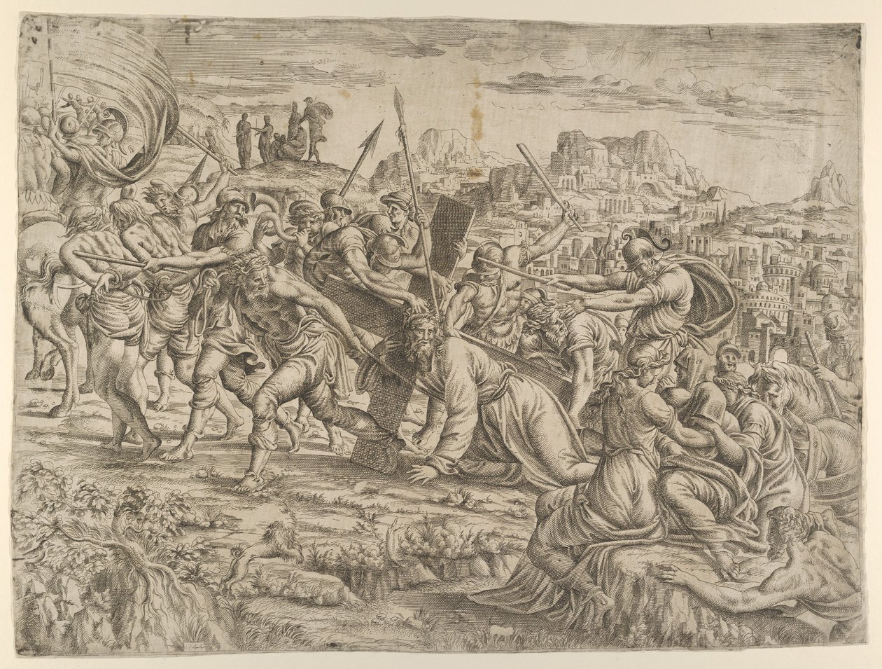 Carregamento da Cruz, 1544. de Jean Mignon