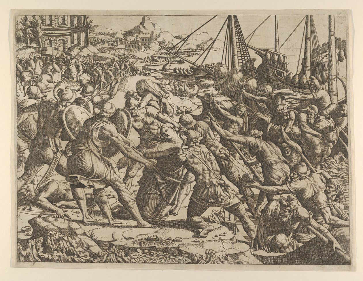 O Rapto de Helena, 1535-55. de Jean Mignon