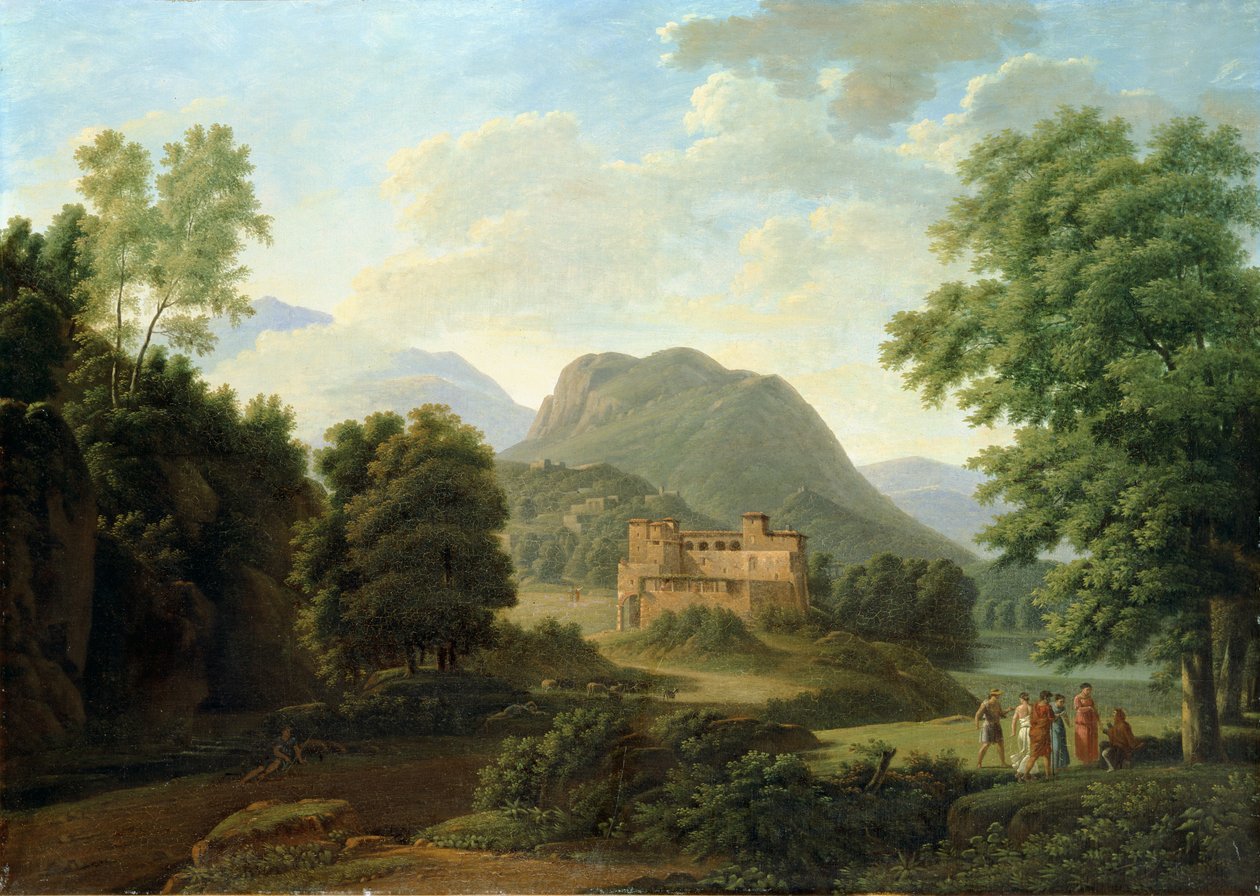 Paisagem Toscana, 1827 de Jean Victor Bertin