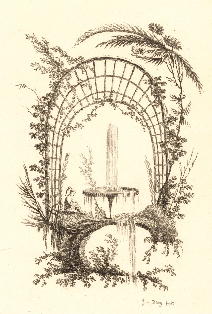 Fonte sob pérgola de Jeanne Deny