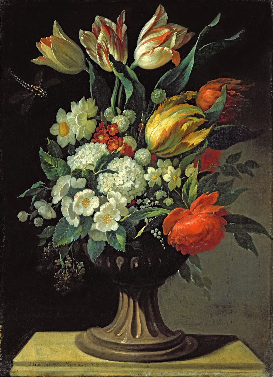 Ainda vida com flores, 1764 de Jens Juel