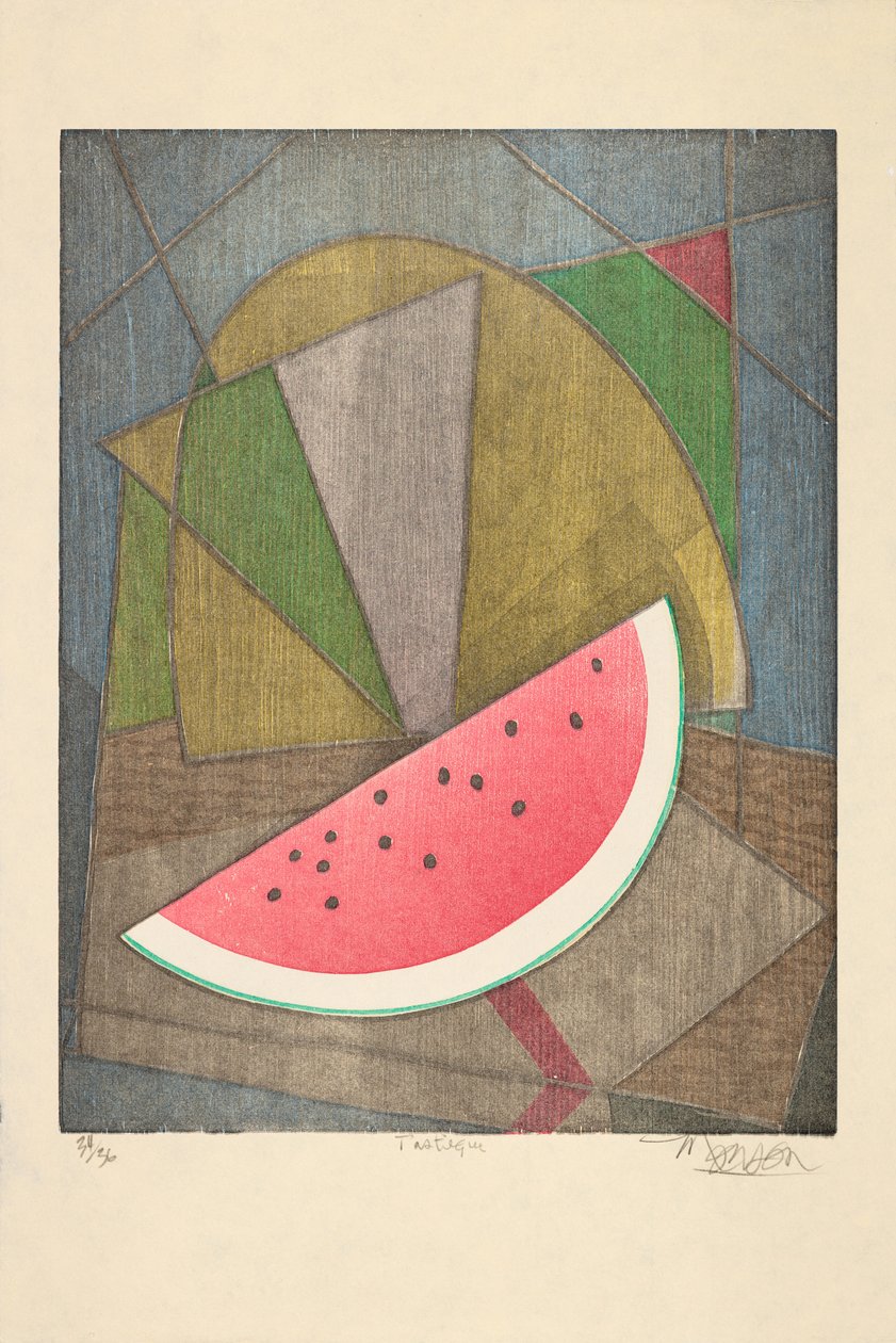 Pasteque, 2020 (xilogravura) de Jim Monson