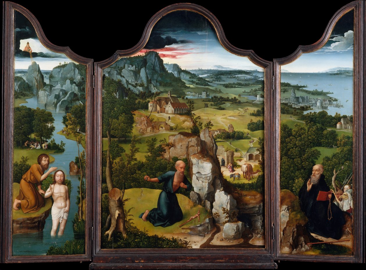 A penitência de São Jerônimo (tríptico) de Joachim Patinir