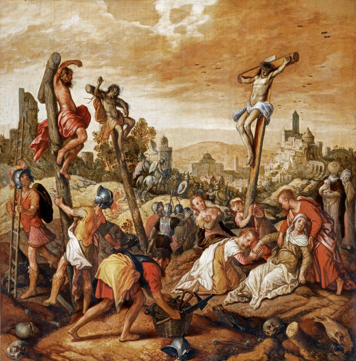 Crucificação ... de Joachim Bueckelaer