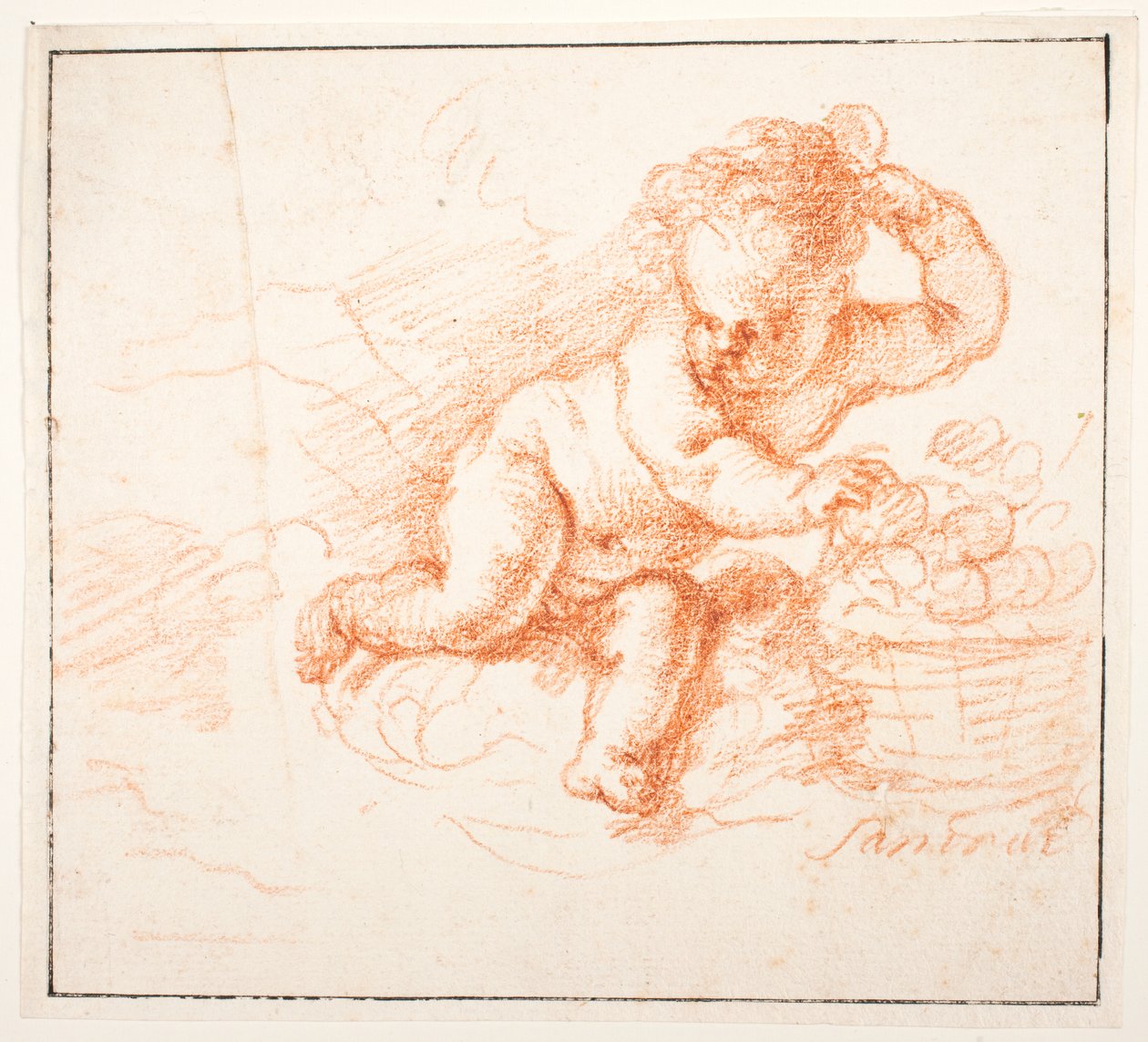 Putti coleta frutas de Joachim von Sandrart