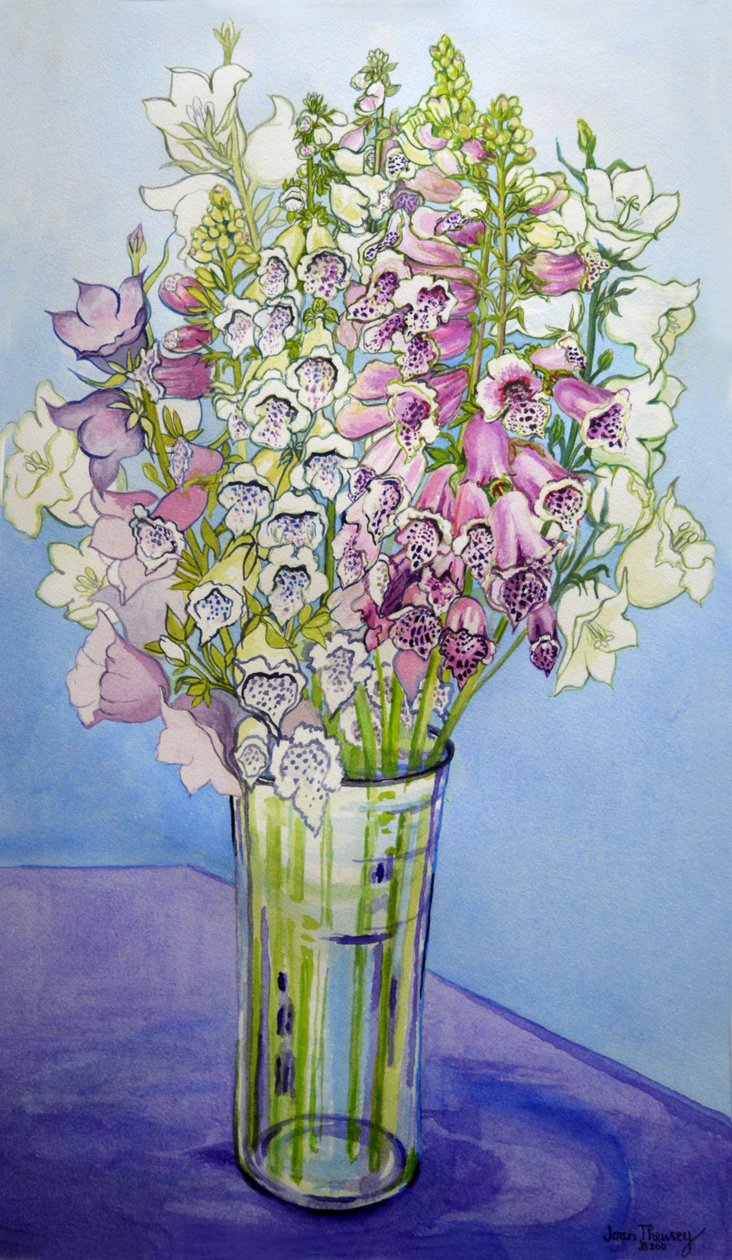 Foxgloves e Campanulas, 2005 de Joan Thewsey