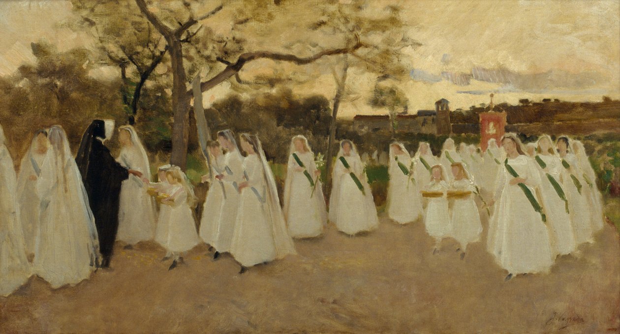Procissão de colegiais de Joaquim Vayreda