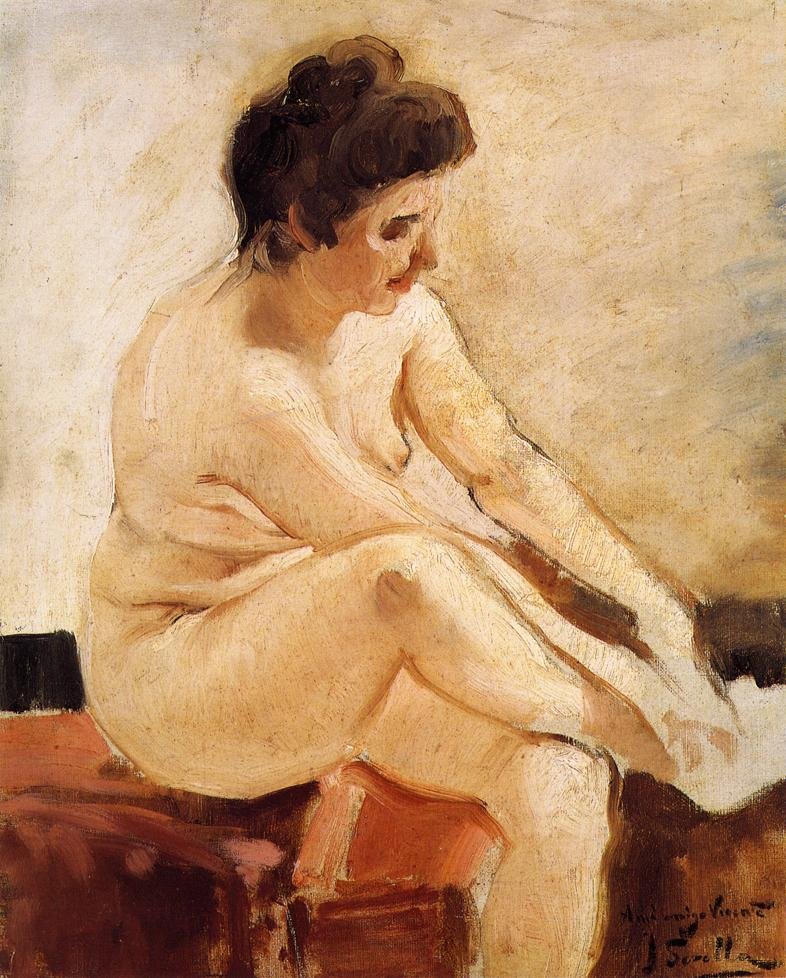 Sentadon despidoInglês: Sentado Nuden de Joaquín Sorolla