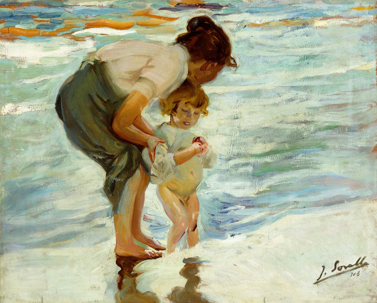 Na praia, 1908 de Joaquín Sorolla