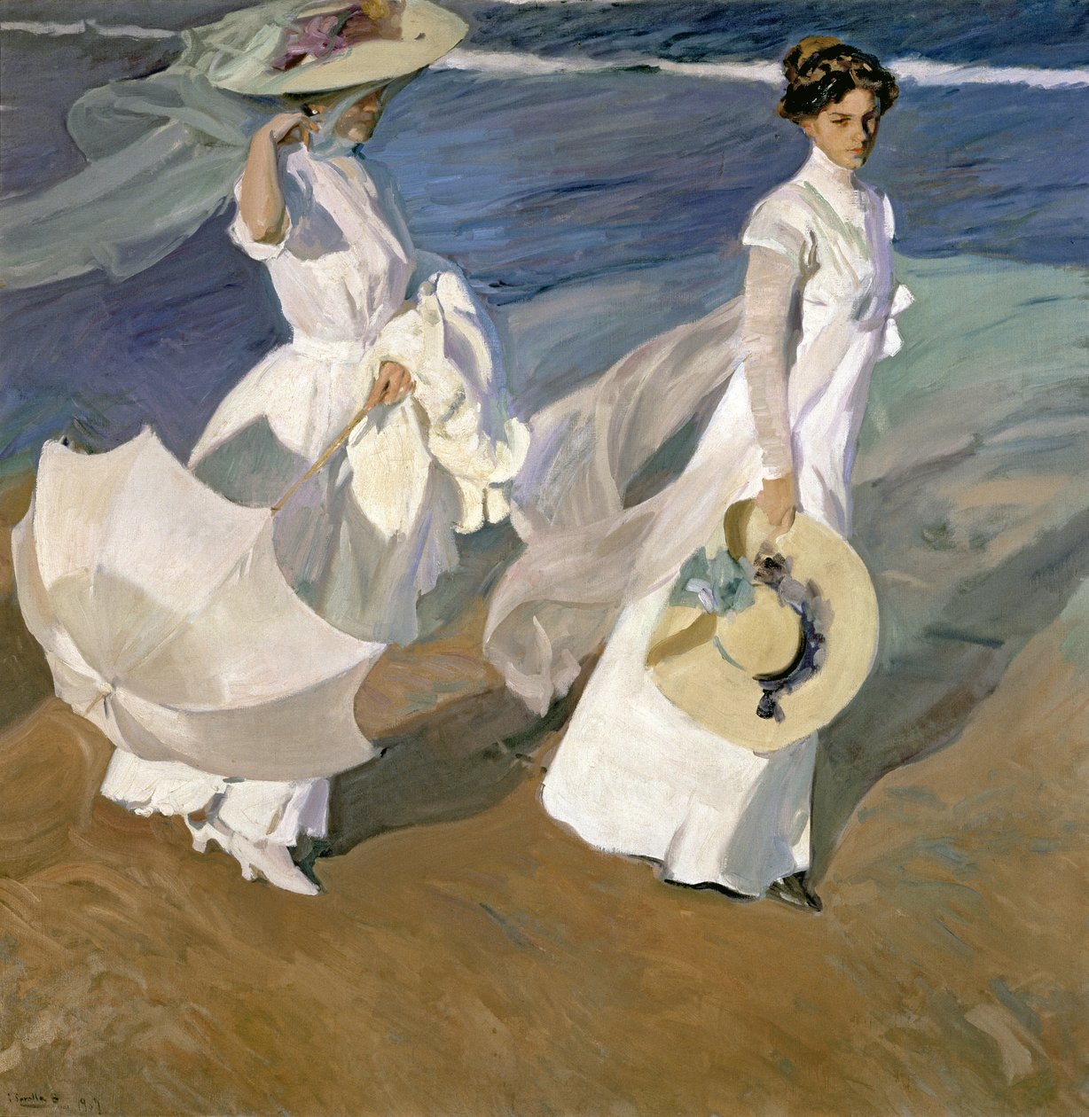 Passeando ao longo da beira-mar, 1909 de Joaquín Sorolla