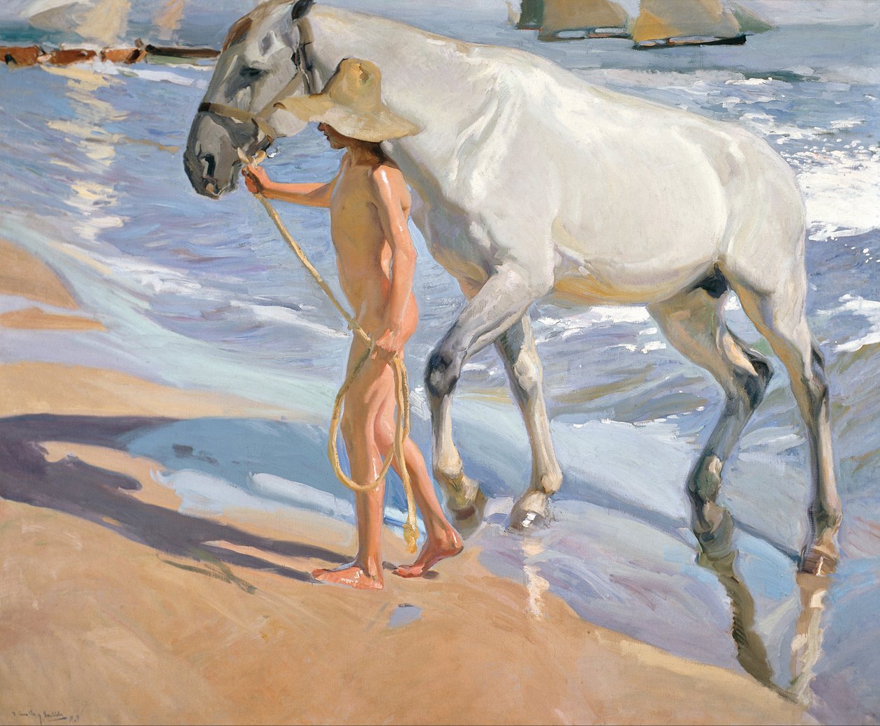 Banho do cavalo de Joaquín Sorolla