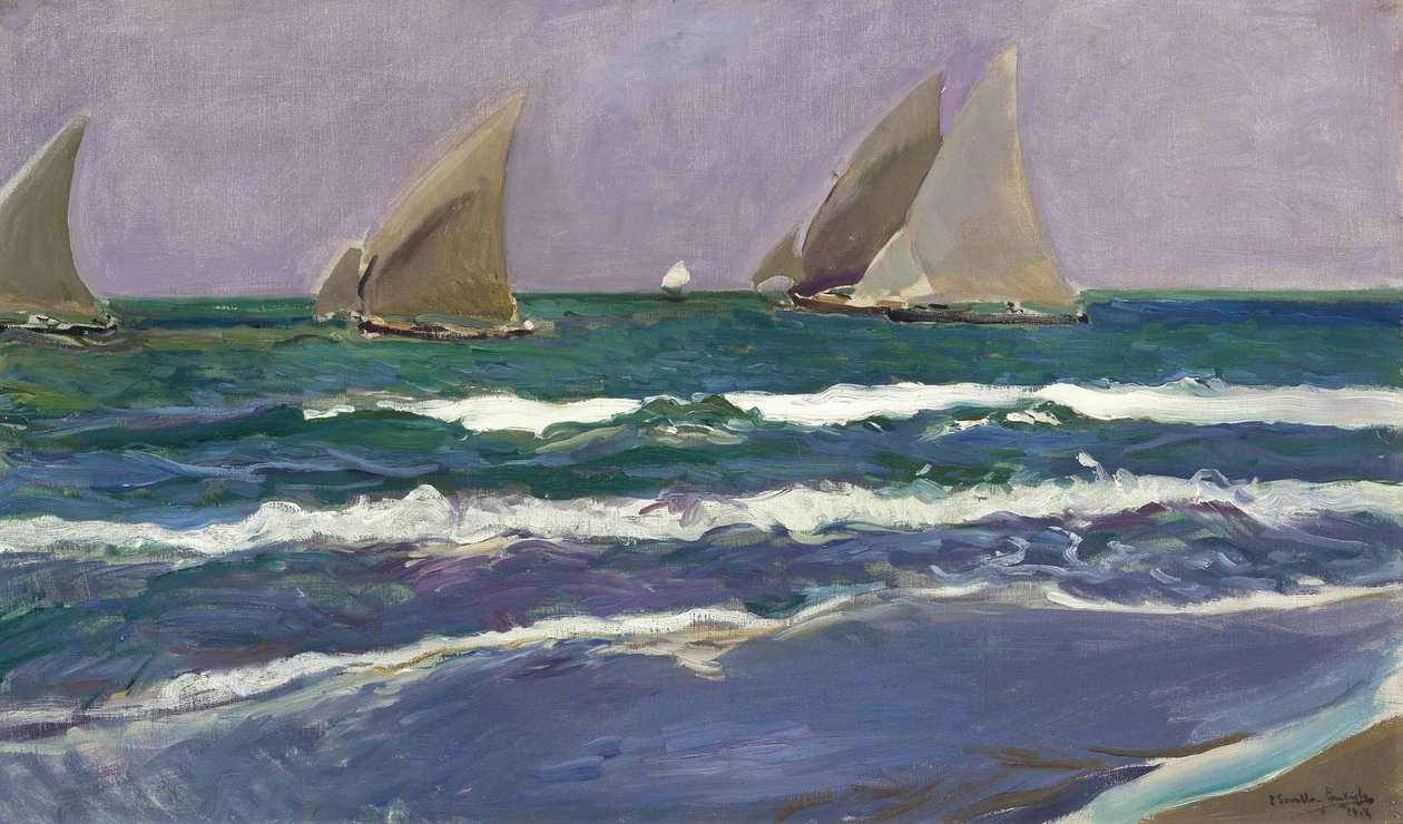 Velas no mar, Valência de Joaquín Sorolla