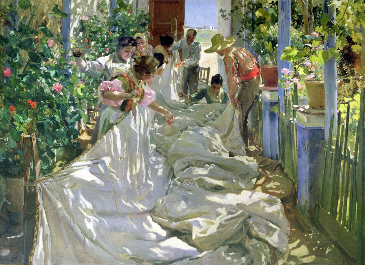 Emendando a vela, 1896 de Joaquín Sorolla