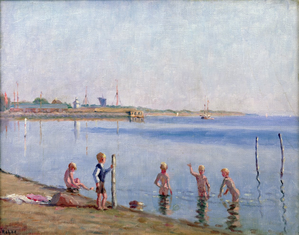 Meninos na beira da água de Johan Rohde