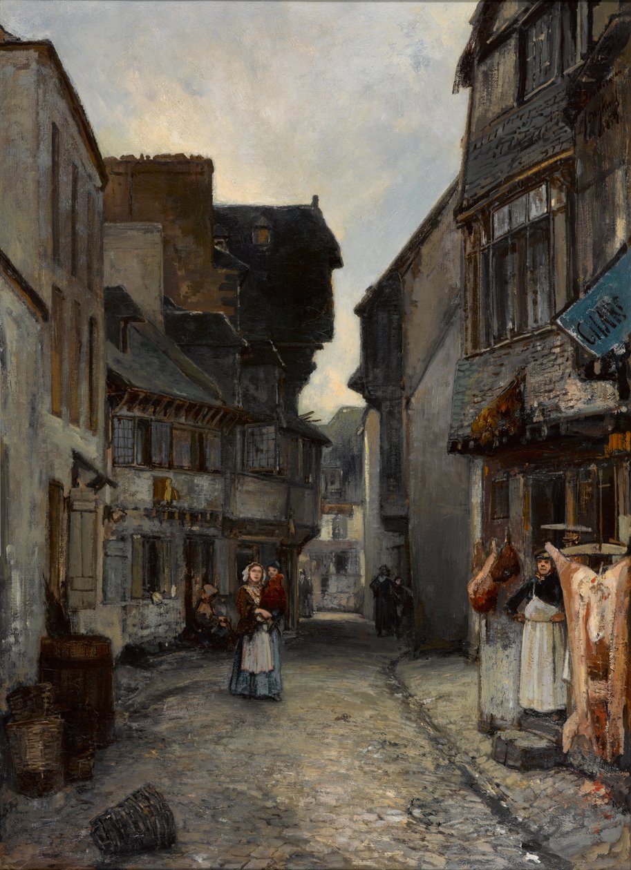 Uma rua em Landerneau de Johan Jongkind