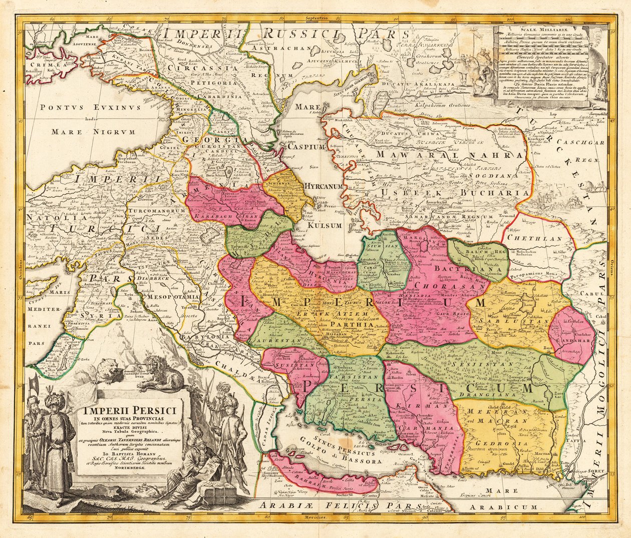 Mapa da Pérsia de Johann Baptista Homann