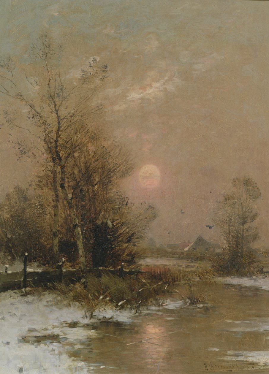 Pôr do sol de inverno de Johann II Jungblut