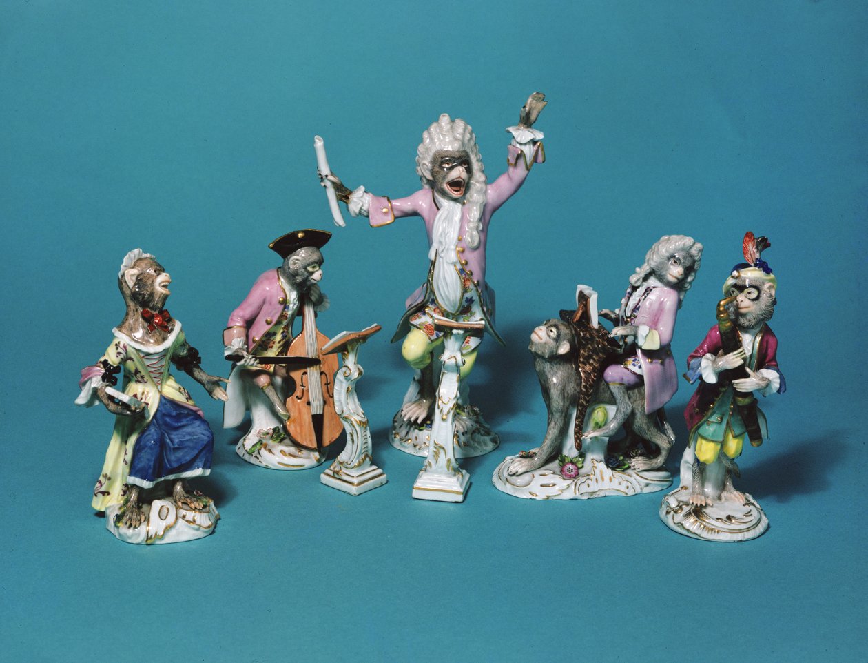 Banda de macacos Meissen, c.1750 (porcelana) de Johann Joachim Kaendler