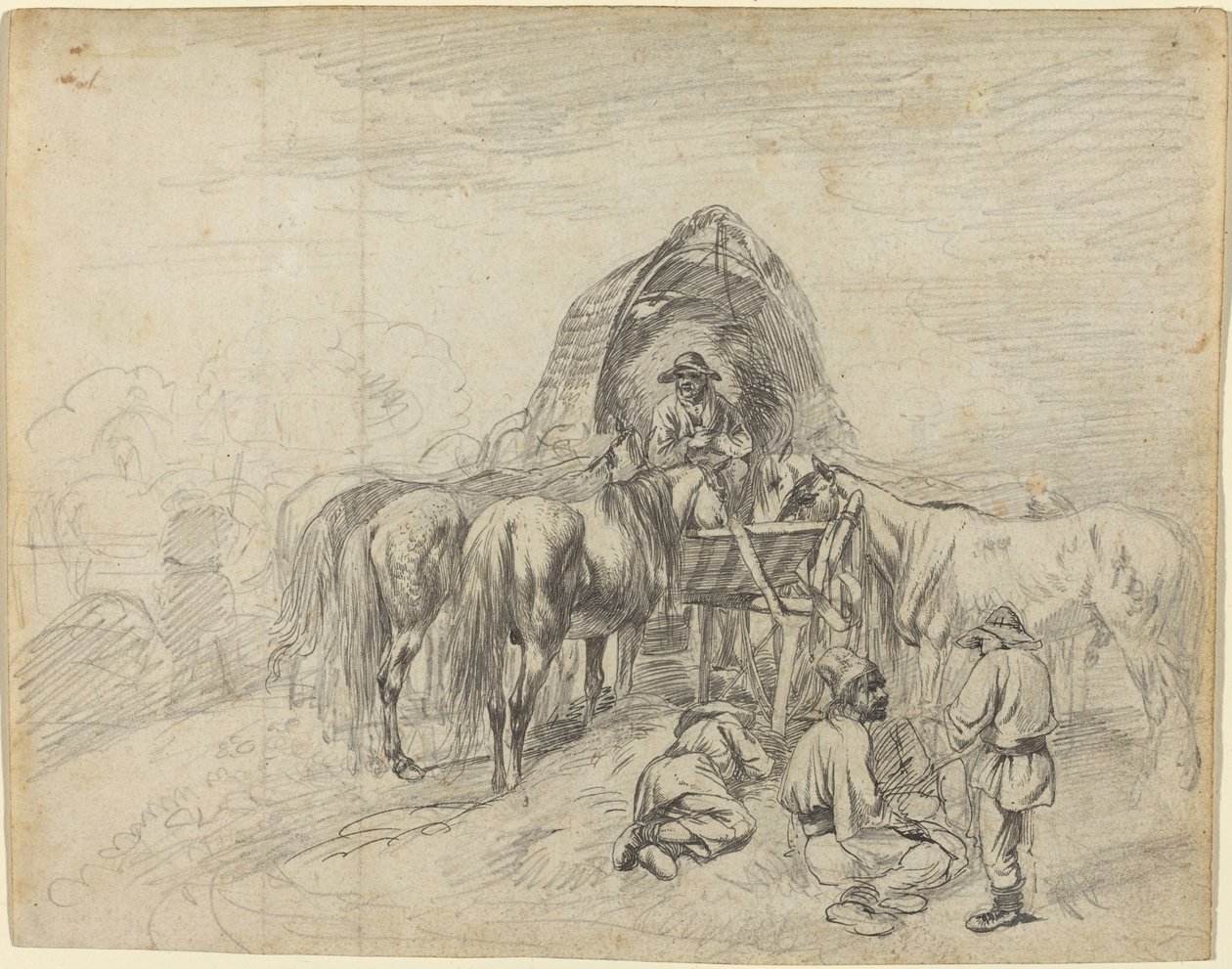 Vagões da Valáquia descansando de Johann Adam Klein