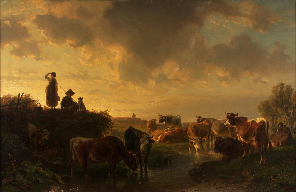 Noite no pasto de Johann Friedrich Voltz