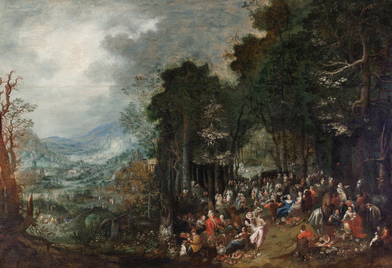 Paisagem com festa de Johann Jakob Hartmann
