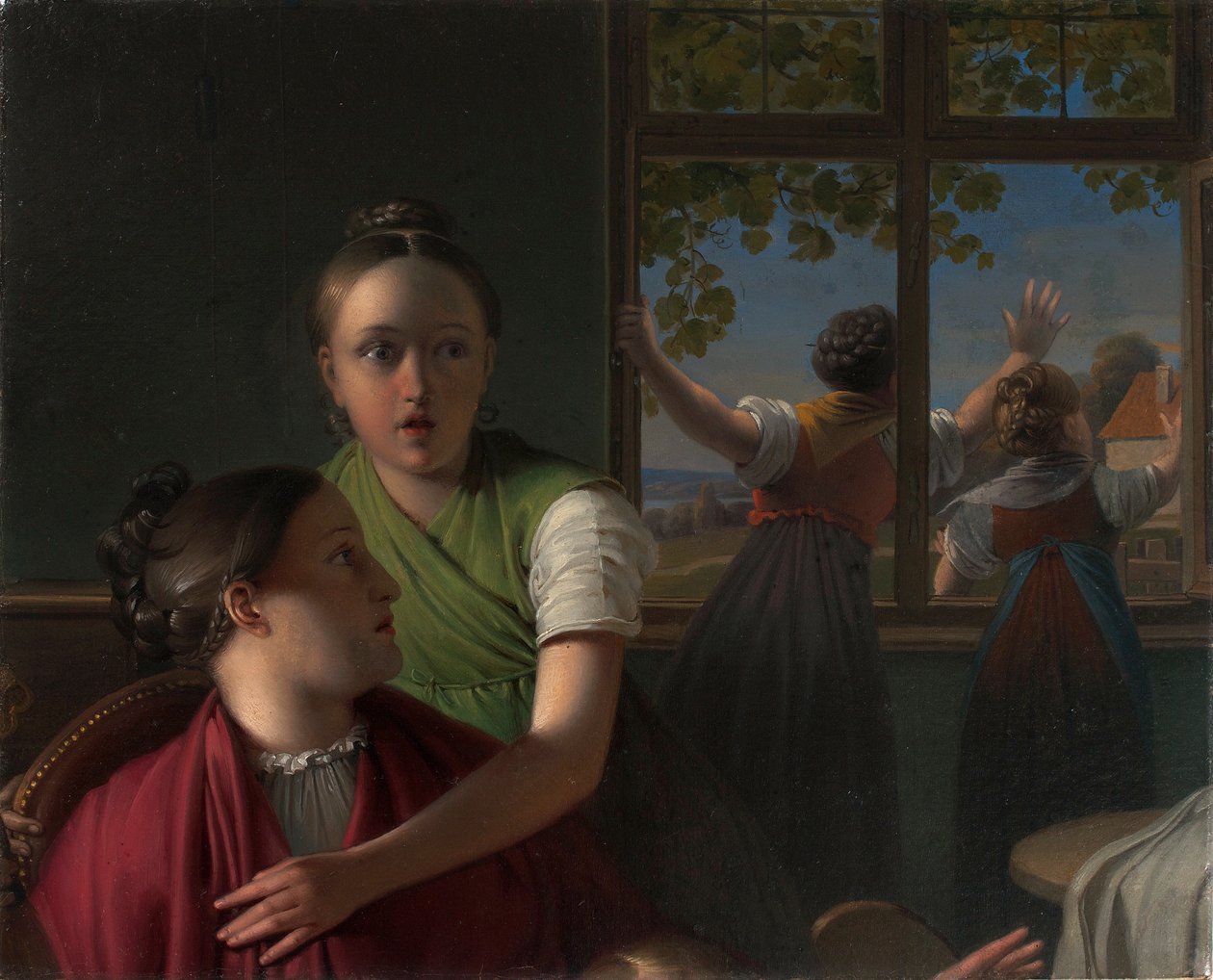 Quatro raparigas num quarto de Johann Peter Krafft