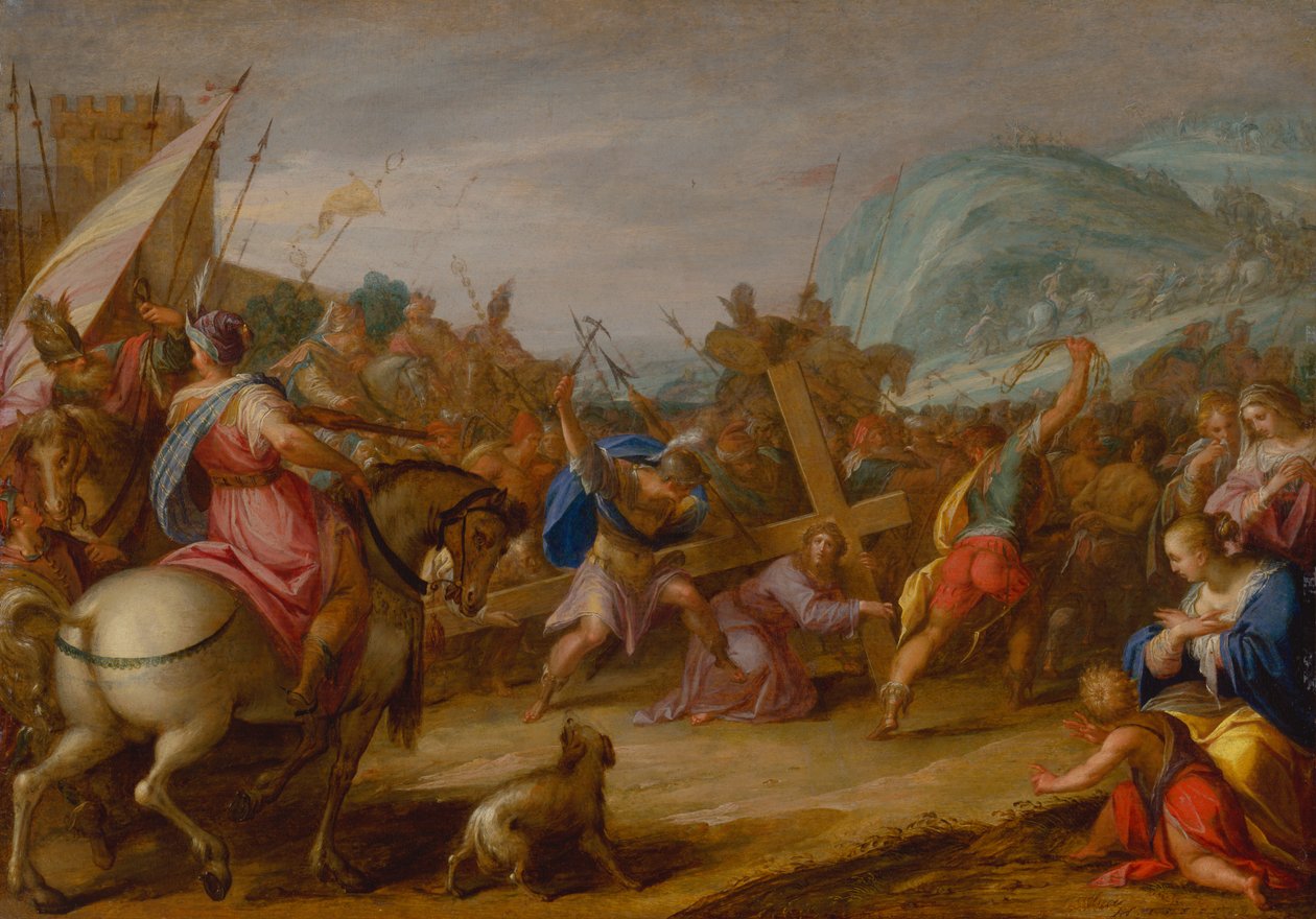 Carregando a cruz de Johann or Hans von Aachen