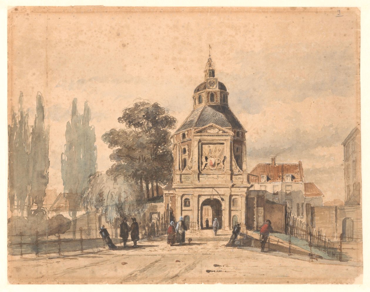 Wittevrouwenpoort em Utrecht de Johannes Bosboom (attributed to)